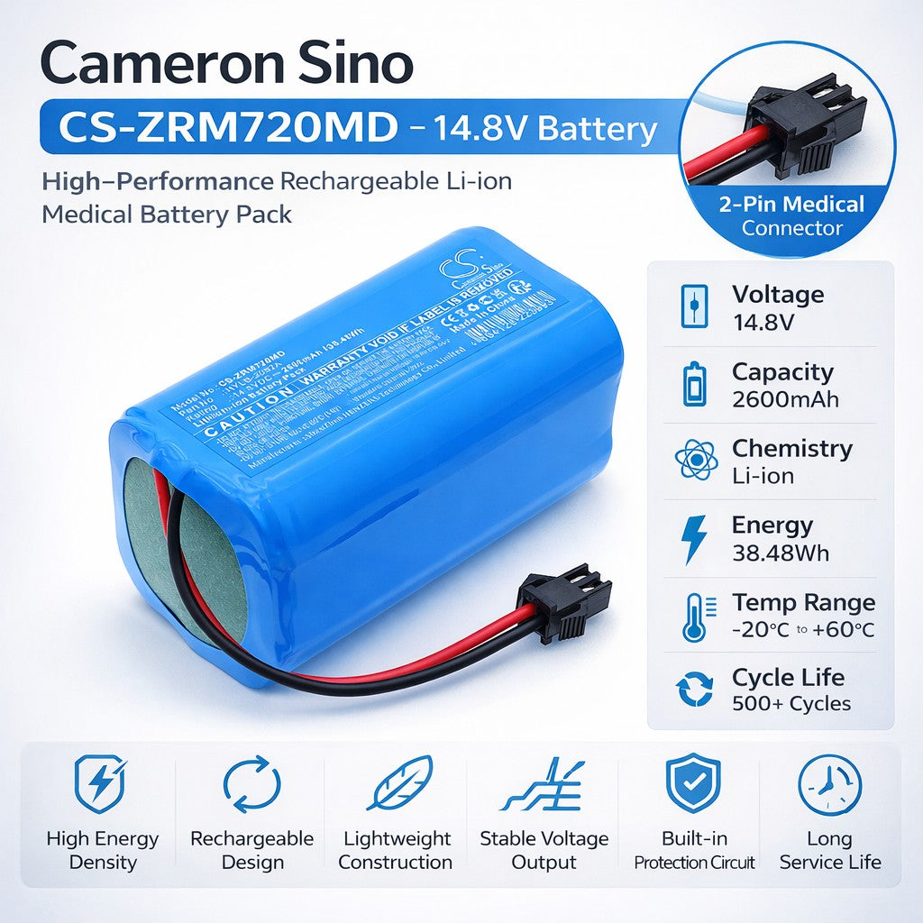 14.8V, Li-ion, 2600mAh, Medical battery fits Zoncare, HYLB-2092A, PM7000D, 38.48Wh Medical Cameron Sino Technology Limited