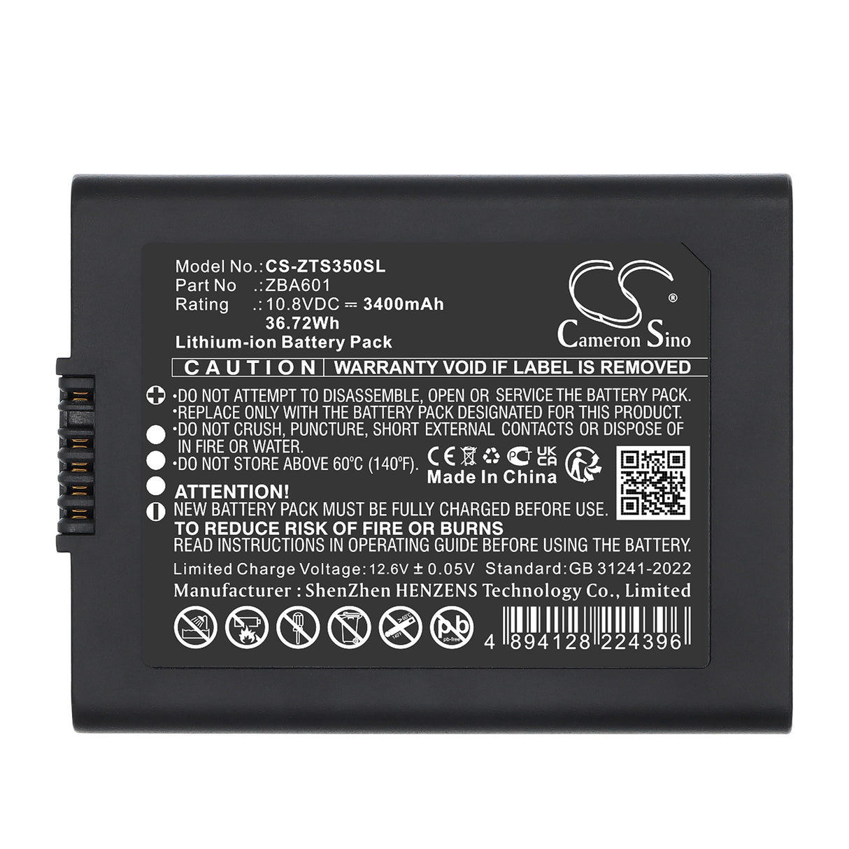 10.8V, Li-ion, 3400mAh, Equipment, Survey, Test battery fits GeoMax, 827967, Zenith 35 GPS GNSS, Zenith35, 36.72Wh Equipment, Survey, Test Cameron Sino Technology Limited