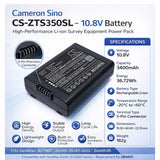 10.8V, Li-ion, 3400mAh, Equipment, Survey, Test battery fits GeoMax, 827967, Zenith 35 GPS GNSS, Zenith35, 36.72Wh Equipment, Survey, Test Cameron Sino Technology Limited