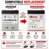 Chamberlain 1 HP Belt Drive 12V 5Ah garage door opener battery Sealed Lead Acid CB Generic
