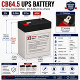 Tripp Lite BC400LAN UPS Battery Replacement 3 Pack 6V 4.5Ah AGM UPS Batteries CB Range