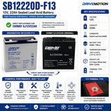 12V, 22Ah, replacement battery for Chiway Sj12v22ah with F13 terminals Sealed Lead Acid CB Generic