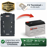 Battery For Cyberpower Cps550sl UPS, 1 X 12v, 7ah UPS Batteries CB Range