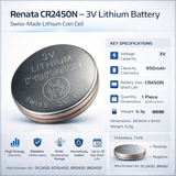 Cr2450n 3 Volt Lithium Battery Replacement Coin Cell Batteries Canadianbatteries.com