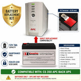 UPS Battery for APC CS 350 Back-UPS – 12V 7Ah AGM Replacement RBC2 UPS Batteries CB Range