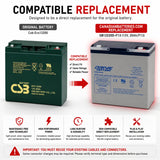 12V, 20Ah, replacement battery for Csb Evx12200 with F13 terminals Sealed Lead Acid CB Generic