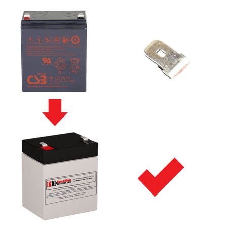 12V, 5Ah, replacement battery for CSB HR1221W with F2 terminals Sealed Lead Acid CB Generic