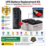 CyberPower 1500VA UPS Battery Replacement Kit – 2 x 12V 9Ah AGM UPS Batteries CB Range