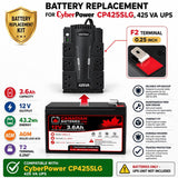 Battery for CyberPower CP425SLG, 425 VA UPS – 12V, 3.6Ah (1-Pack) UPS Batteries CB Range