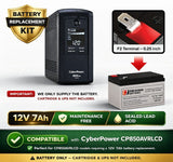 Battery For Cyberpower Cp850avrlcd UPS, 1 X 12v, 7ah - 84wh UPS Batteries CB Range