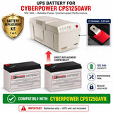 CyberPower CPS1250AVR UPS Battery Kit 12V 9Ah 2 Pack UPS Batteries CB Range