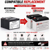 Batteries For Cyberpower RB1290X2 UPS, 2 X 12v, 9ah - 108wh UPS Batteries CB Range
