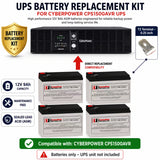 CyberPower CPS1500AVR 12V 7Ah AGM UPS Battery Kit 4 Pack UPS Batteries CB Range Extended Battery (9Ah)
