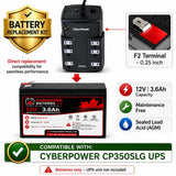 UPS Battery For Cyberpower Cp350slg UPS, 1 X 12v, 3.6ah UPS Batteries CB Range