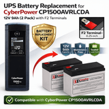 UPS Batteries For Cyberpower Cp1500avrlcda UPS, Includes 2 X 12v, 9ah - 108wh UPS Batteries CB Range