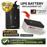 Battery For Cyberpower Cp425hg UPS, 1 X 12v, 3.5ah - 42wh UPS Batteries CB Range