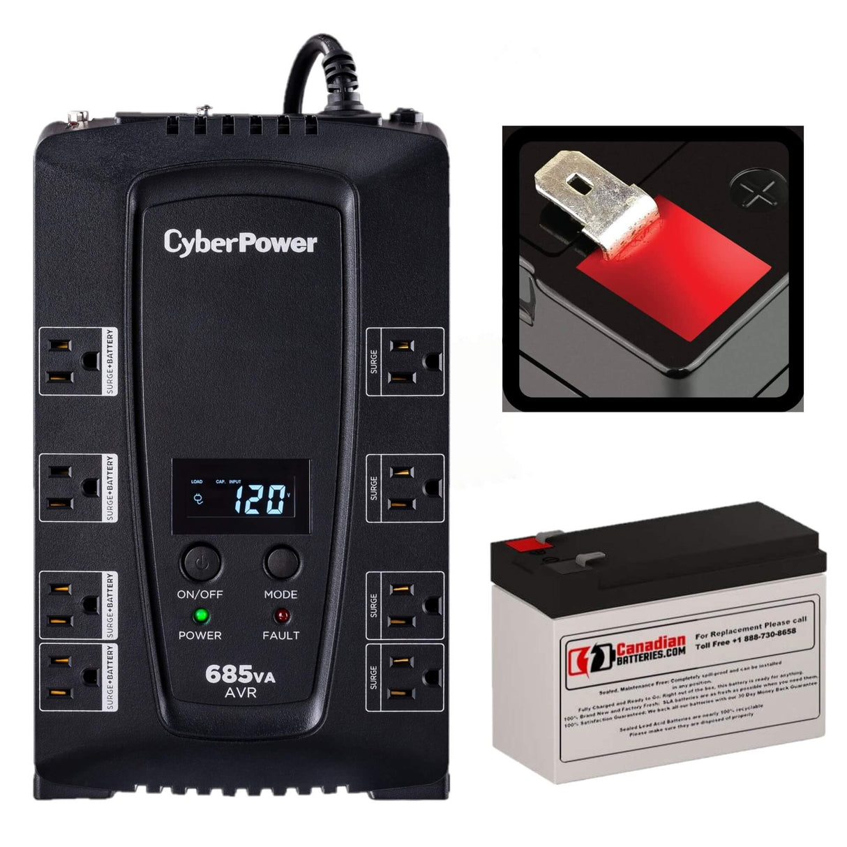 Battery For Cyberpower Cp685avrlcd UPS, 1 X 12v, 9ah - 108wh UPS Batteries CB Range