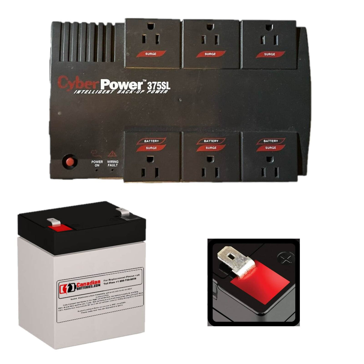 Battery For Cyberpower Cps375sl UPS, 1 X 12v, 5ah - 60wh UPS Batteries CB Range