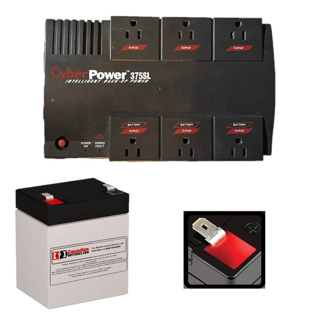 Battery For Cyberpower Cps375sl UPS, 1 X 12v, 5ah - 60wh UPS Batteries CB Range