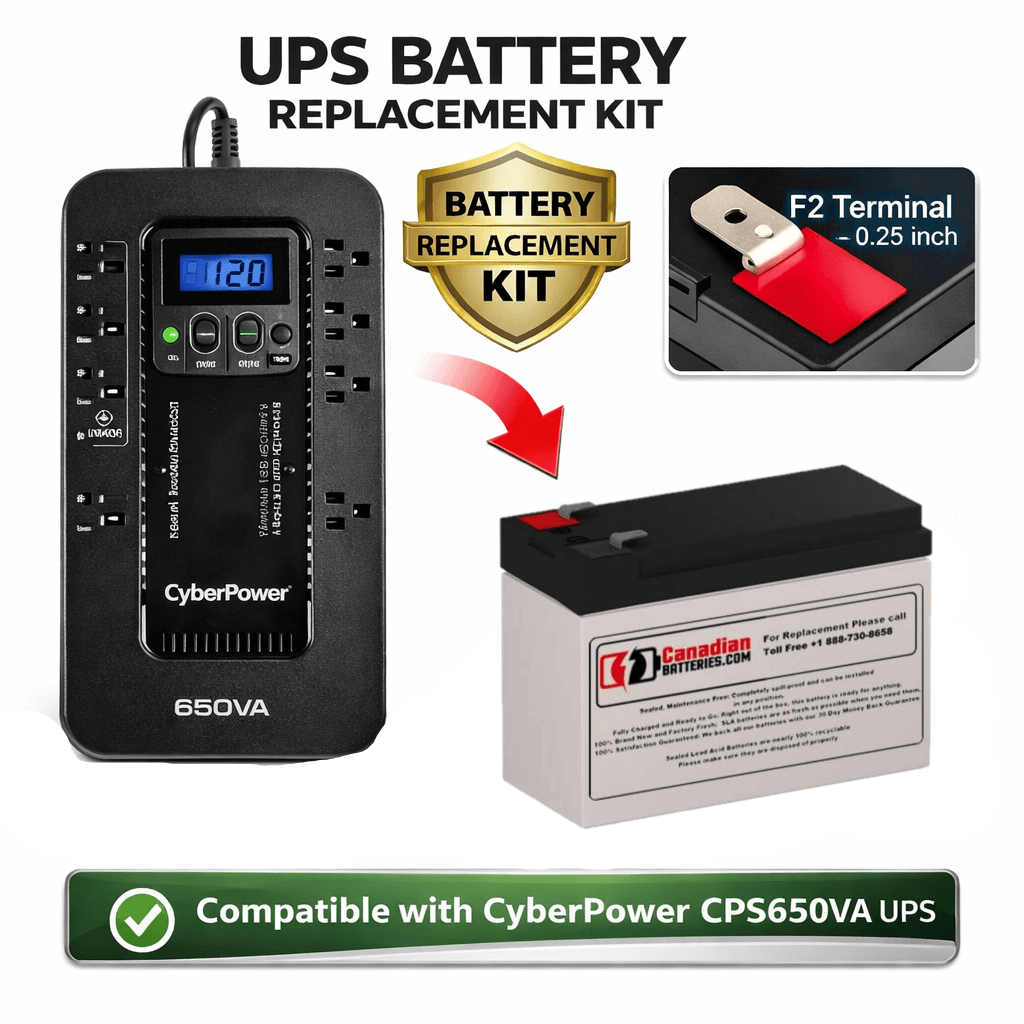 Battery For Cyberpower Cps650va UPS, 1 X 12v, 7ah - 84wh UPS Batteries CB Range