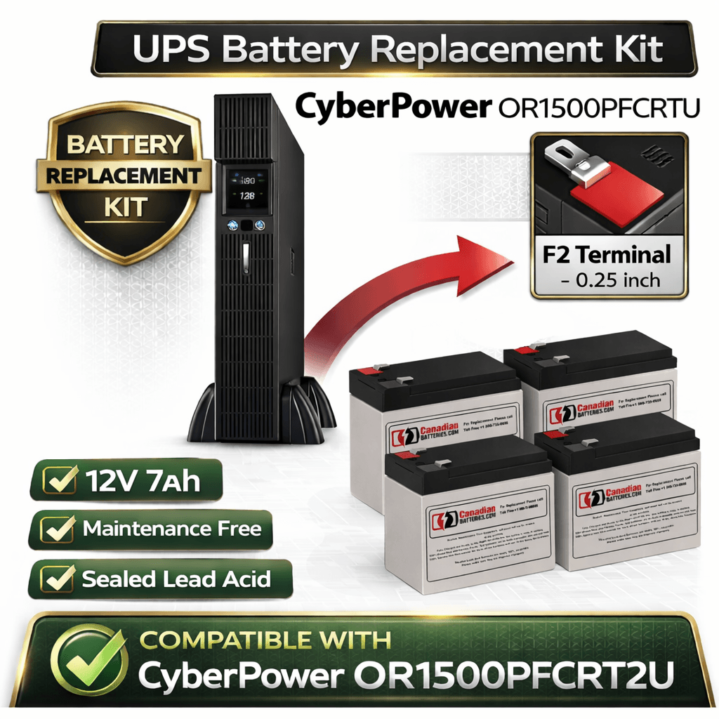 Batteries For Cyberpower Or1500pfcrt2u UPS, 4 X 12v, 7ah - 84wh UPS Batteries CB Range