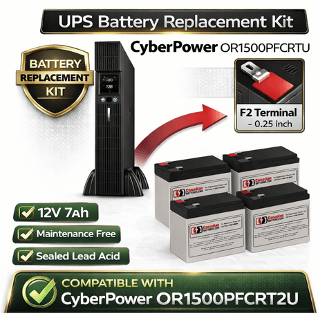Batteries For Cyberpower Or1500pfcrt2u UPS, 4 X 12v, 7ah - 84wh UPS Batteries CB Range