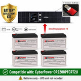 Batteries For Cyberpower Or2200pfcrt2u UPS, 4 X 12v, 9ah - 2000 VA / 1540 W UPS Batteries CB Range