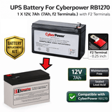 Battery For Cyberpower Rb1270 UPS, 1 X 12v, 7ah - 84wh UPS Batteries CB Range