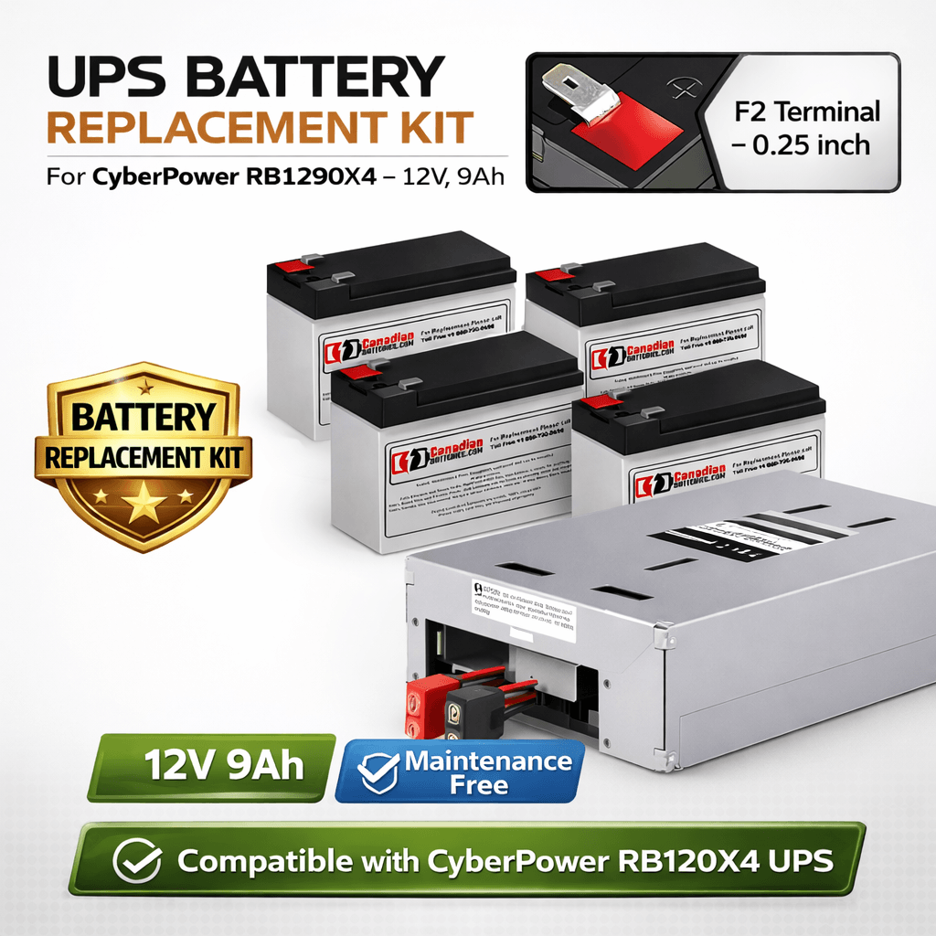 Batteries For Cyberpower Rb1290x4 UPS, 4 X 12v, 9ah - 108wh UPS Batteries CB Range