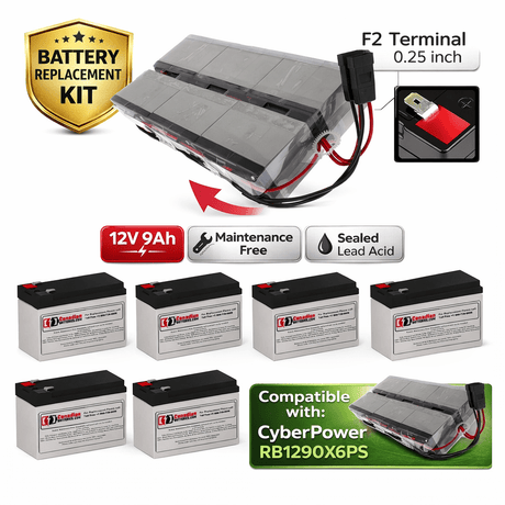 Batteries For Cyberpower Rb1290x6ps UPS, 6 X 12v, 9ah - 108wh UPS Batteries CB Range