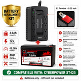 UPS Battery For Cyberpower ST425, 1 X 12v, 3.6ah UPS Batteries CB Range