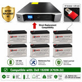 Batteries For Dell 1920w (k792n-2u) UPS, 6 X 12v, 9ah - 108wh UPS Batteries CB Range