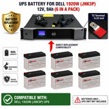 Dell 1920W JNK3P UPS Battery Replacement Kit 12V 9Ah AGM 6 Pack UPS Batteries CB Range