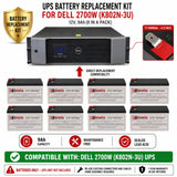 Dell 2700W K802N-3U UPS Battery Replacement 12V 9Ah 8 Pack UPS Batteries CB Range