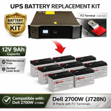 Batteries For Dell 2700w (j728n) UPS, 8 X 12v, 9ah - 108wh UPS Batteries CB Range