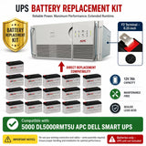 UPS Battery for 5000VA Dl5000rmt5u APC Dell Smart UPS 12V 7Ah 16 Pack UPS Batteries CB Range