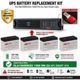 APC Dla1500rm2u Smart UPS Battery Replacement 4 Pack 12V 7Ah AGM UPS Batteries CB Range