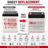 Enersys Genesis NP4-12 Replacement Battery 12V 4Ah AGM F1 Terminal Sealed Lead Acid CB Generic