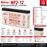 Enersys NP2-12 12V 2Ah AGM SLA Backup Battery Replacement