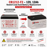 Enersys NP12-12T Replacement Battery 12V 12Ah AGM CB1212-F2