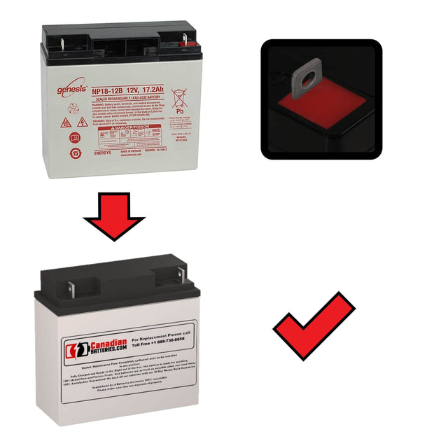 12V, 18Ah, replacement battery for Enersys Np18-12 with NB terminals Sealed Lead Acid CB Generic