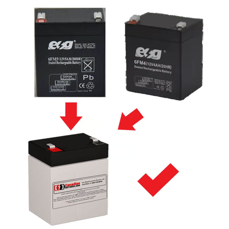 12V, 5Ah, replacement battery for Esg 6fm5 with F1 terminals Sealed Lead Acid CB Generic