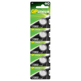 GP CR2032 Lithium Coin Battery, 5 Pieces – 3V | High-Performance Power Cell Coin Cell Batteries GP Batteries