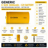 Generic C Button Top Nicd Rechargeable Battery - 3000 Mah Other CB Range