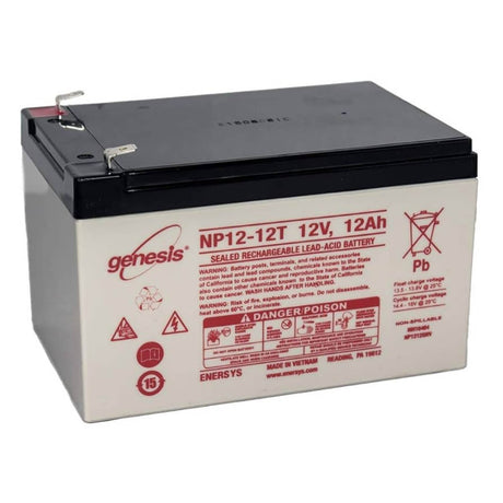 Genesis NP12-12T Battery from Enersys, 12V 12Ah, F2 terminal Sealed Lead Acid Enersys