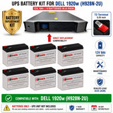 Dell 1920W H928N-2U UPS Replacement Battery Kit 12V 9Ah 6 Pack UPS Batteries CB Range