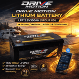 300Ah LifePo4, 12V (4D) 3840Wh, with Bluetooth and self heating battery Lithium Cell DriveMotion