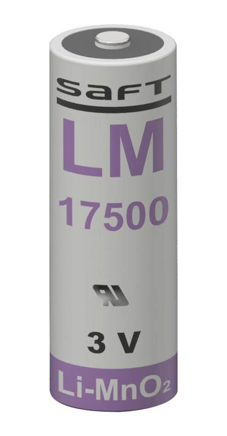 Saft LM17500 A Size 3V Lithium Cylindrical Battery Cell, Intrinsically Safe Design Saft Batteries Saft Lithium Batteries