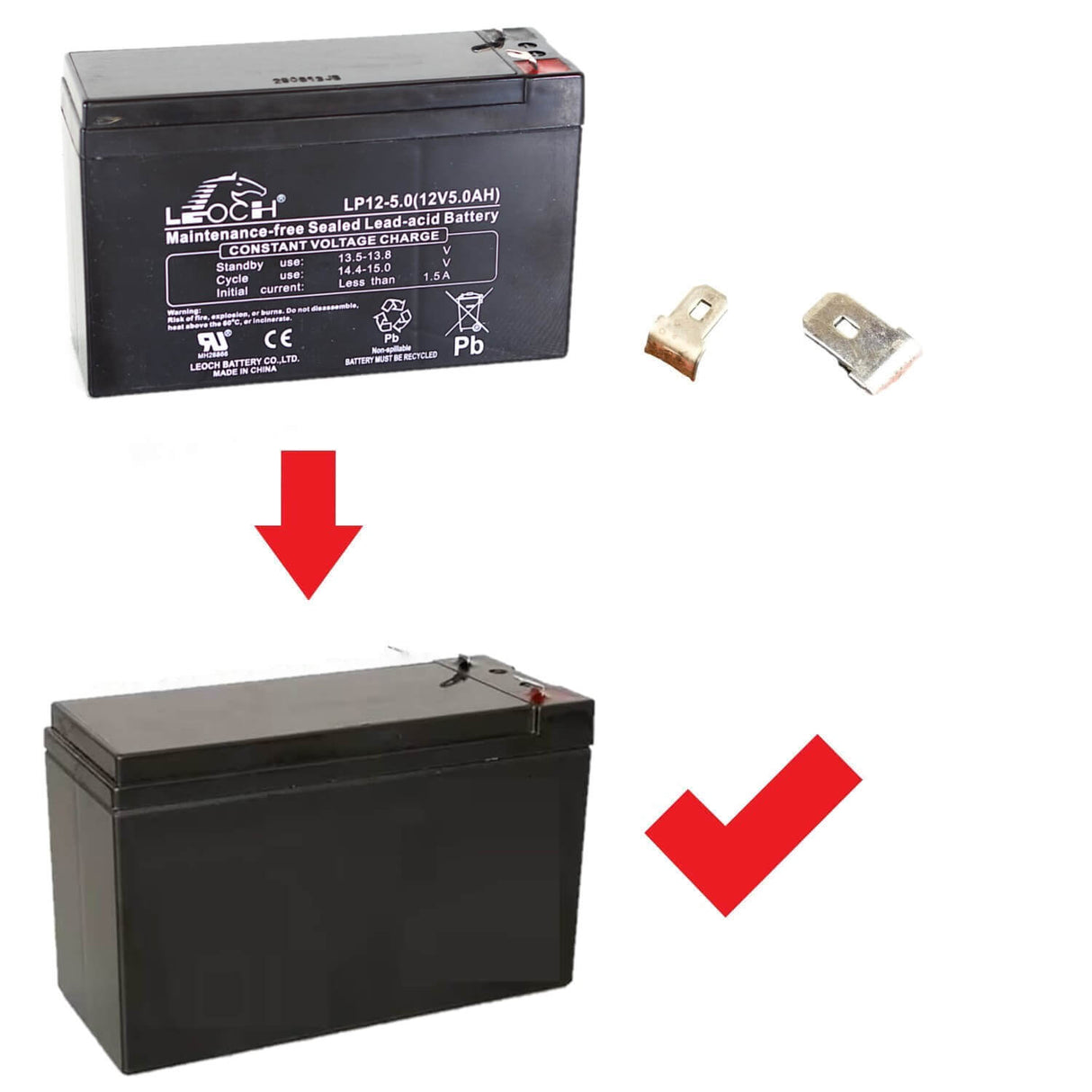 Leoch CPS5.5-12, LP12-5.0 replacement battery, 12v, 6.0ah Sealed Lead Acid CB Range