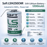Opposite Tabs 1/2 Aa Saft Ls14250 3.6v 1200mah Battery Saft Batteries Saft Lithium Batteries